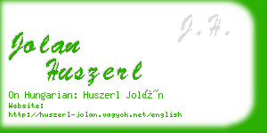 jolan huszerl business card